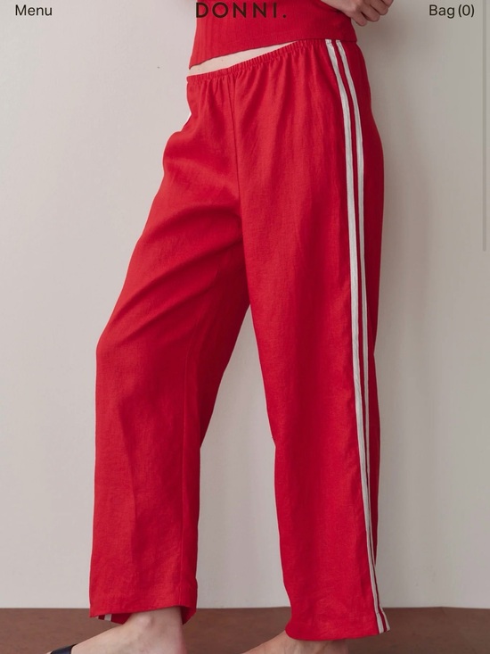 DONNI. Pants - DONNI. Linen Crop Stripe Pant Sz small pepper